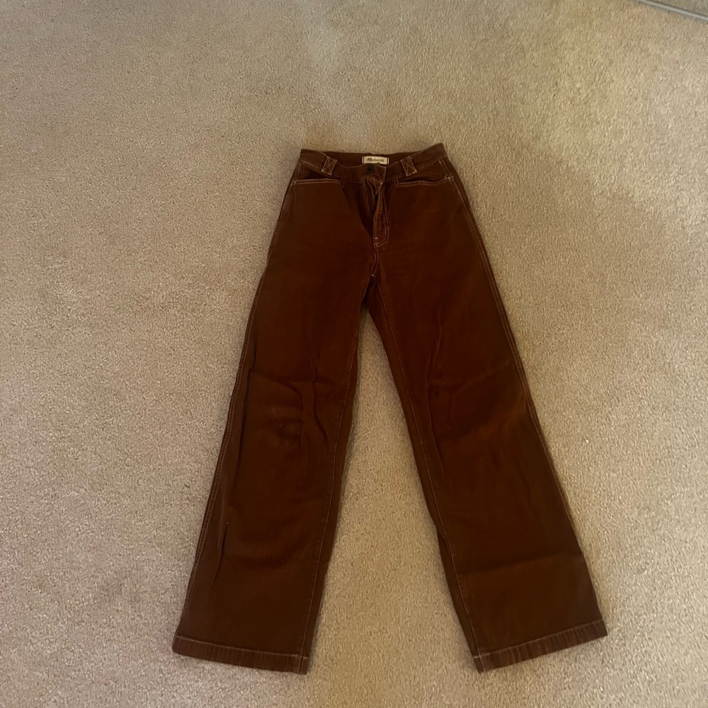 Madewell Women's Wide Leg Brown Pants